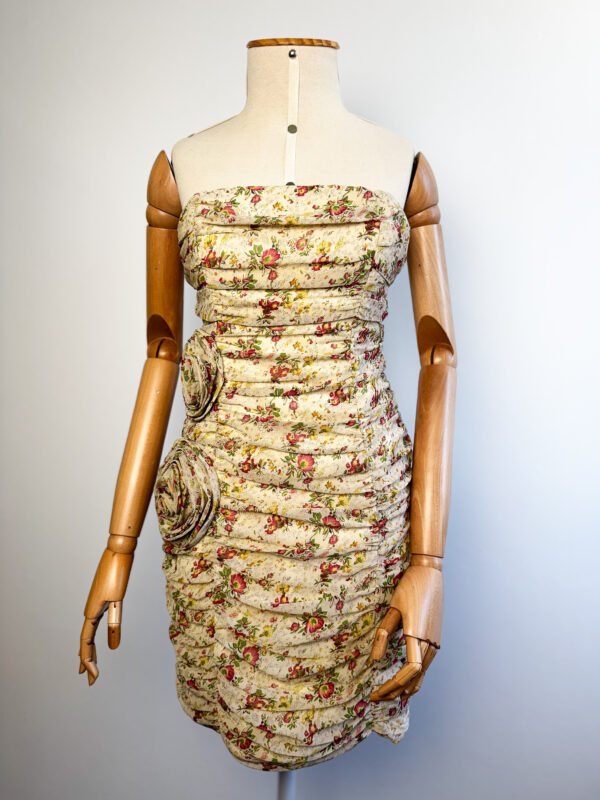Vestido Drapeado Flores