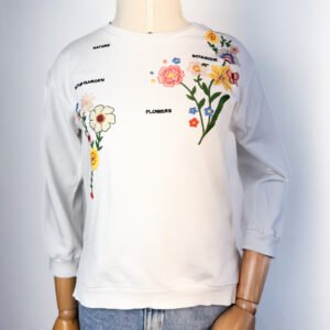 Moletom Bordado Flores (Palomino)